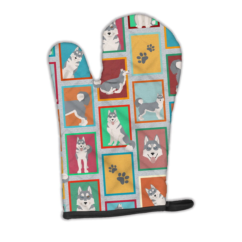 Lots of Grey Siberian Husky Oven Mitt