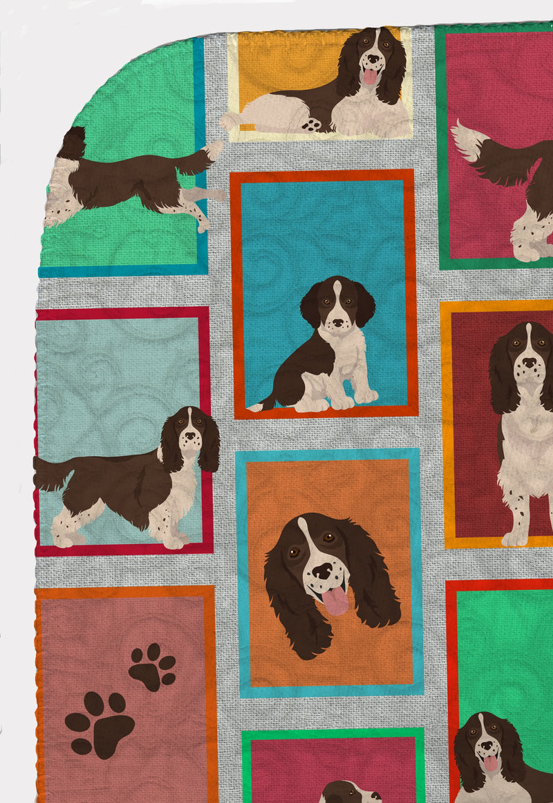 Lots of Liver English Springer Spaniel Quilted Blanket 50x60