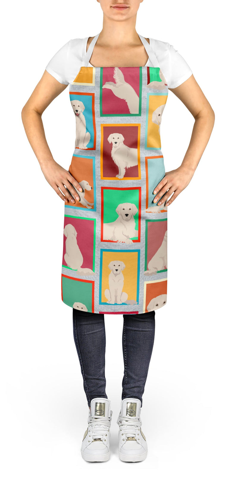 Lots of Cream Golden Retriever Apron – Artist-Designed Kitchen, BBQ & Craft Apron