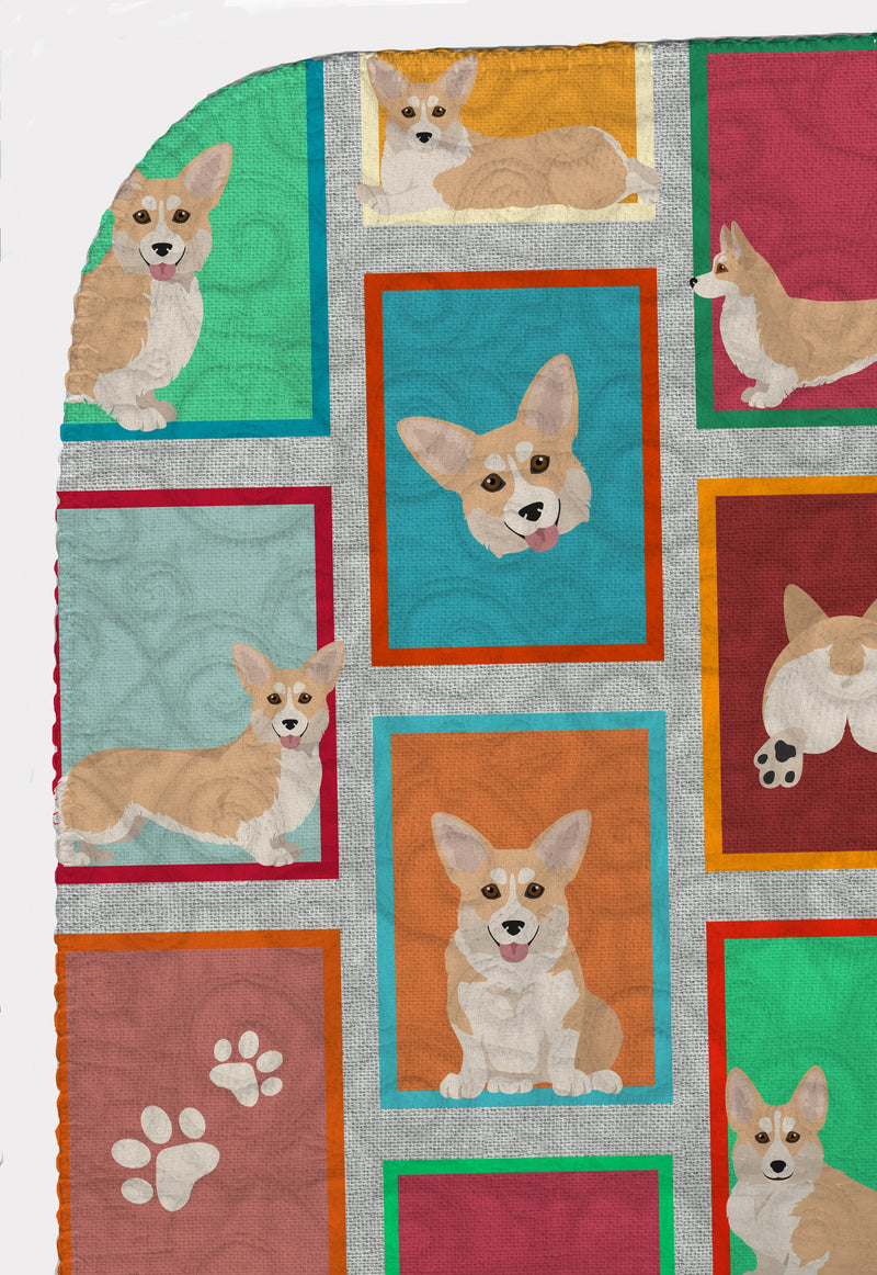 Lots of Fawn Pembroke Corgi Quilted Blanket 50x60