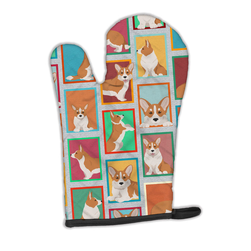 Lots of Red Cardigan Corgi Oven Mitt