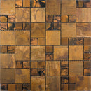 Bronze 12x12 Matte Square Metal Mosaic Tile (5 pack, 4.75 sq ft/case)