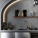 Pebble Gray 12x12 Polished Multi-shaped Metal Mosaic Tile (5 pack, 5.17 sq ft/case) by Apollo Tile