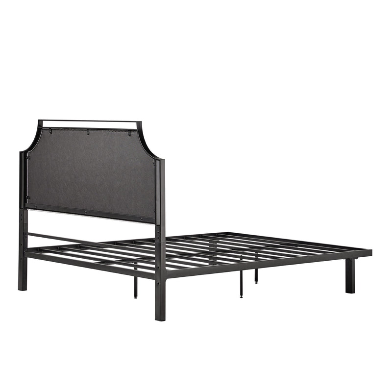 Mimi Upholstered Traditional Metal Queen Bed