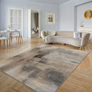 Designer Rug Mona with Modern Art Design in Cream and Black