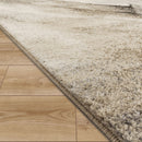 Designer Rug Mona with Modern Earthy Colors in Cream Brown Black