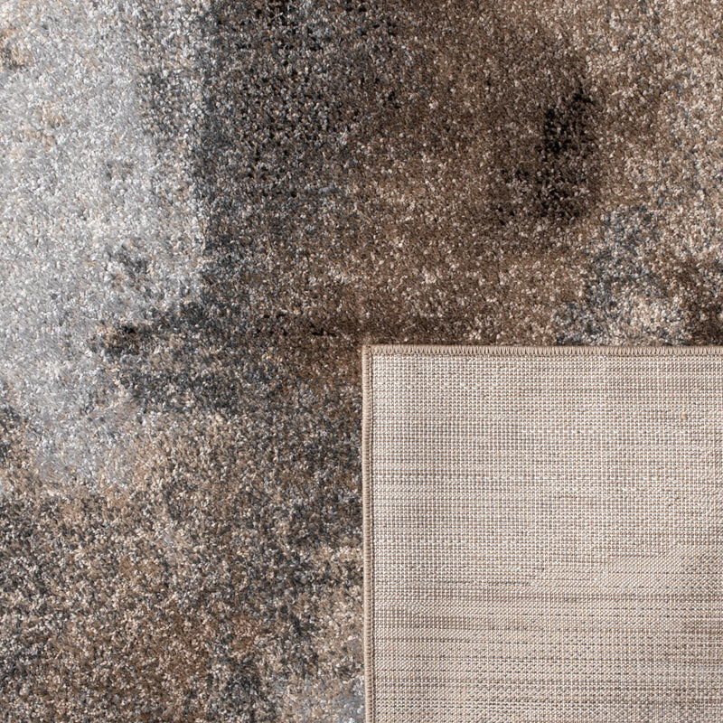 Designer Rug Mona with Modern Earthy Colors in Cream Brown Black