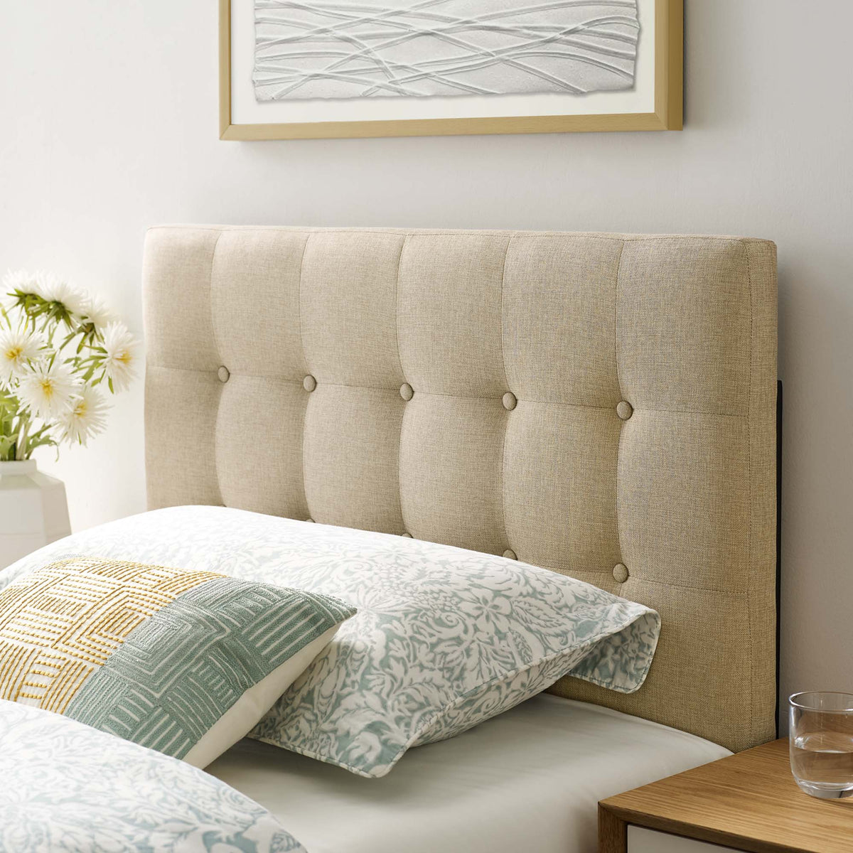 Emily Upholstered Fabric Twin Headboard by Modway, photo 10 of 28
