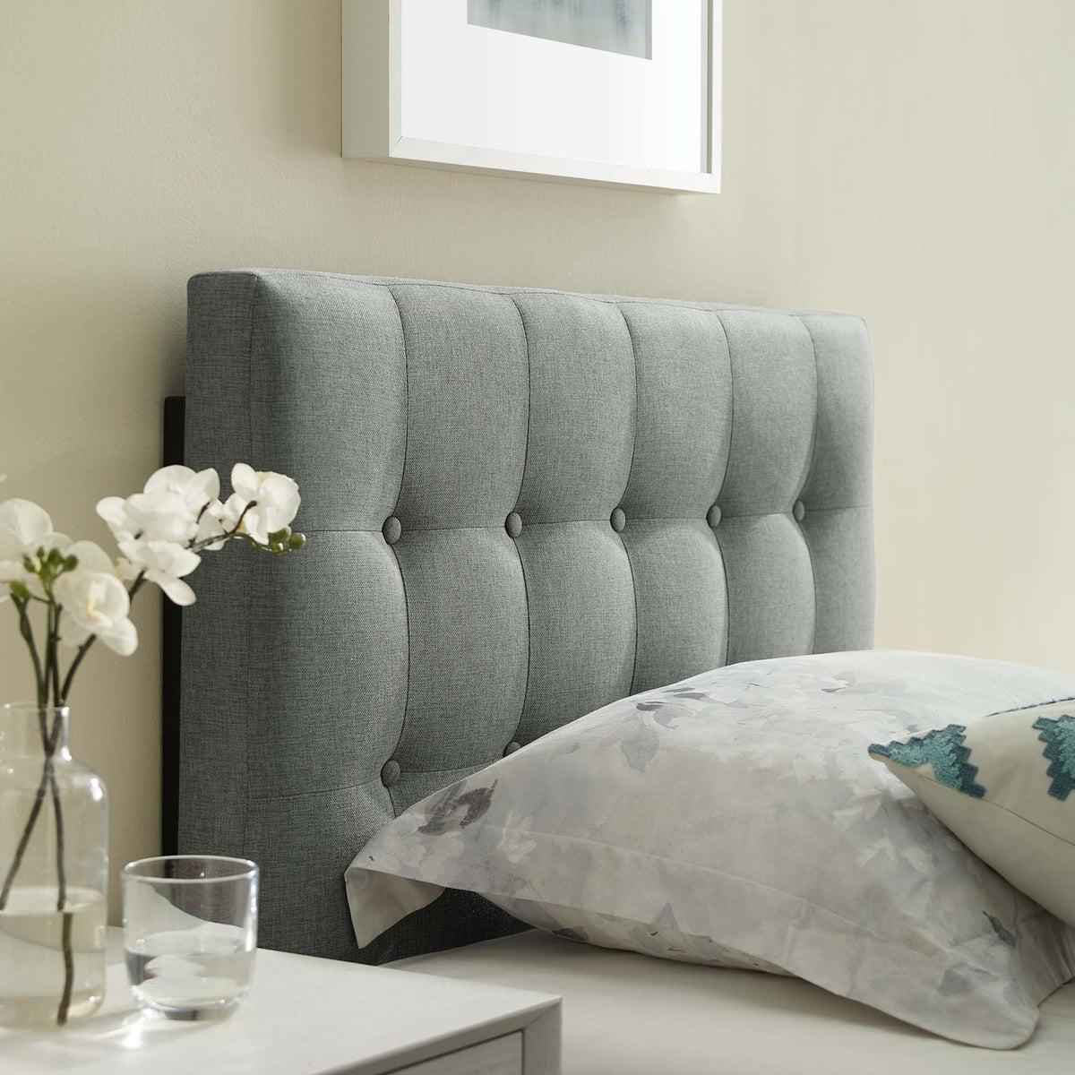 Emily Upholstered Fabric Twin Headboard by Modway, photo 9 of 28