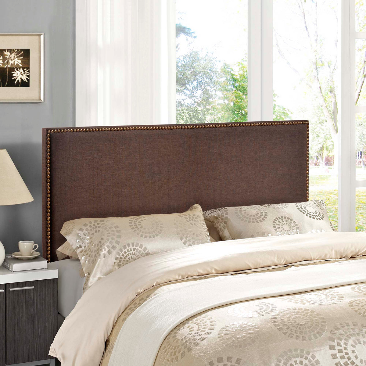 Region Nailhead Upholstered Queen Headboard by Modway, photo 7 of 28
