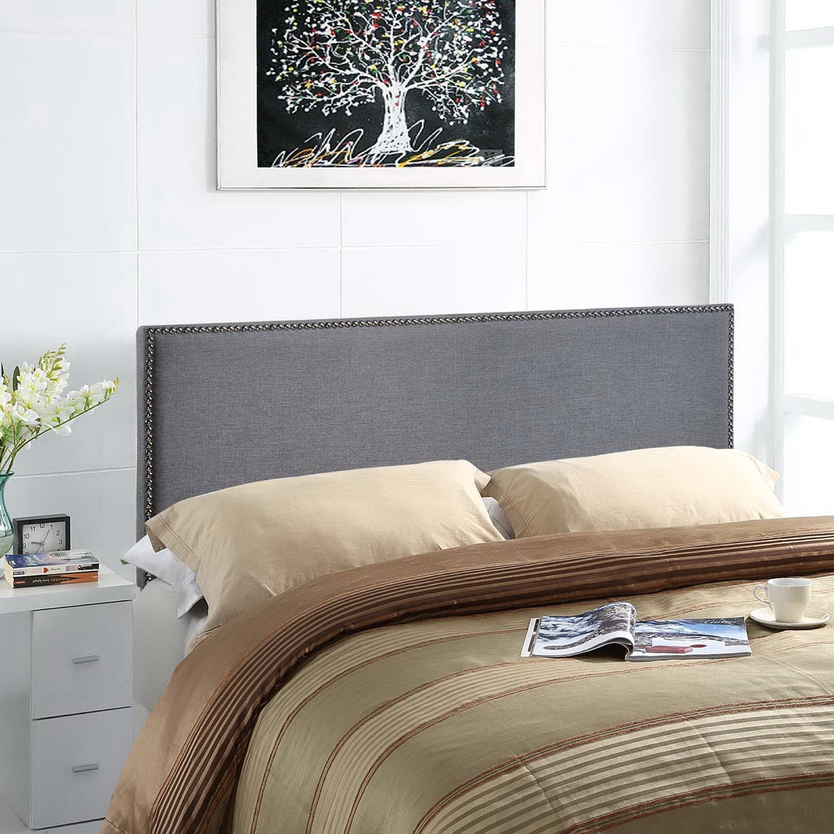 Region Nailhead Upholstered Queen Headboard by Modway, photo 10 of 28
