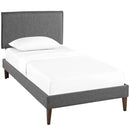 Camille Fabric Twin Platform Bed with Squared Tapered Legs by Modway by HouseOfZazla