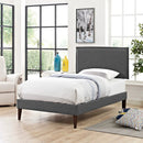 Camille Fabric Twin Platform Bed with Squared Tapered Legs by Modway by HouseOfZazla