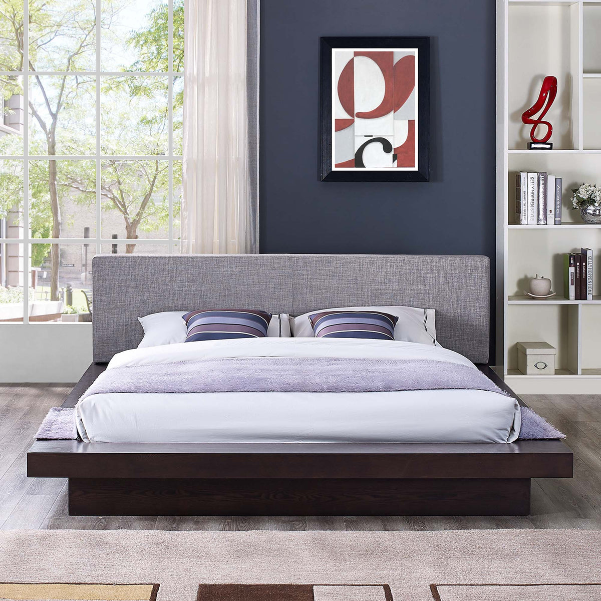Freja Fabric Queen Platform Bed by Modway, photo 9 of 14