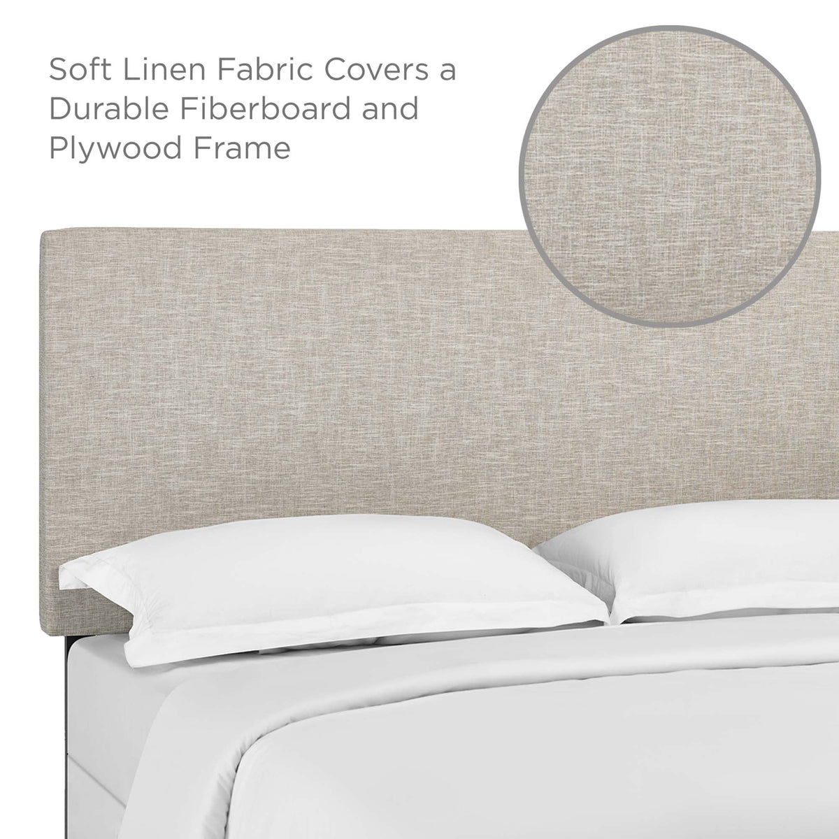 Taylor Upholstered Linen Fabric Full / Queen Headboard by Modway, photo 18 of 21
