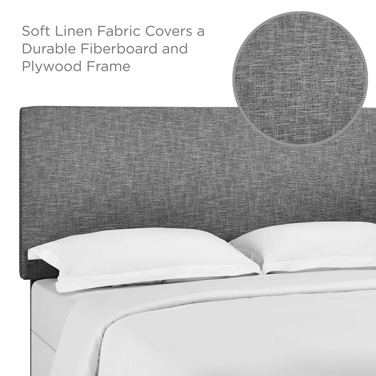 Taylor Upholstered Linen Fabric Full / Queen Headboard by Modway, photo 2 of 21