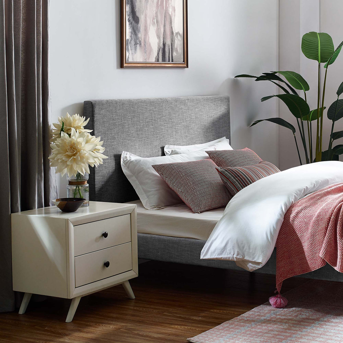 Taylor Upholstered Linen Fabric Full / Queen Headboard by Modway, photo 6 of 21