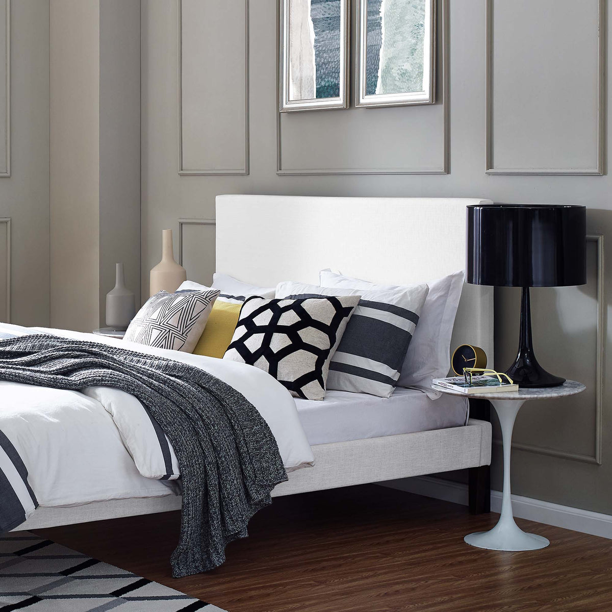 Taylor Upholstered Linen Fabric Full / Queen Headboard by Modway, photo 9 of 21