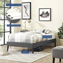Tessie Fabric Twin Bed Frame with Squared Tapered Legs by Modway by HouseOfZazla