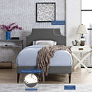 Corene Fabric Twin Platform Bed with Squared Tapered Legs by Modway by HouseOfZazla