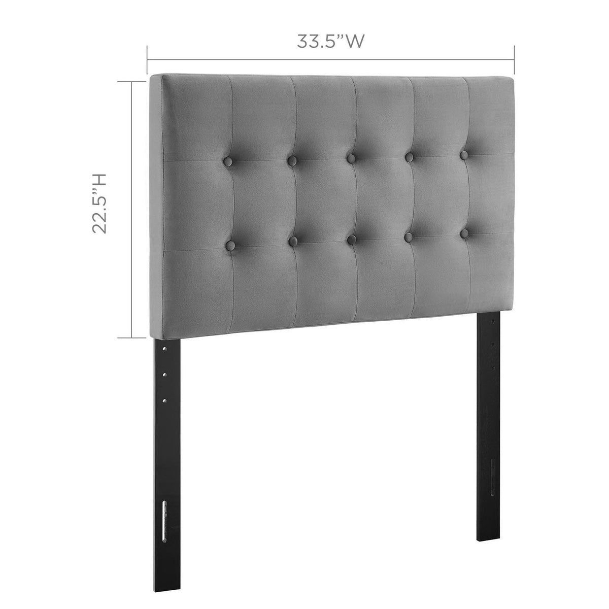 Emily Biscuit Tufted Performance Velvet Twin Headboard, photo 23 of 42