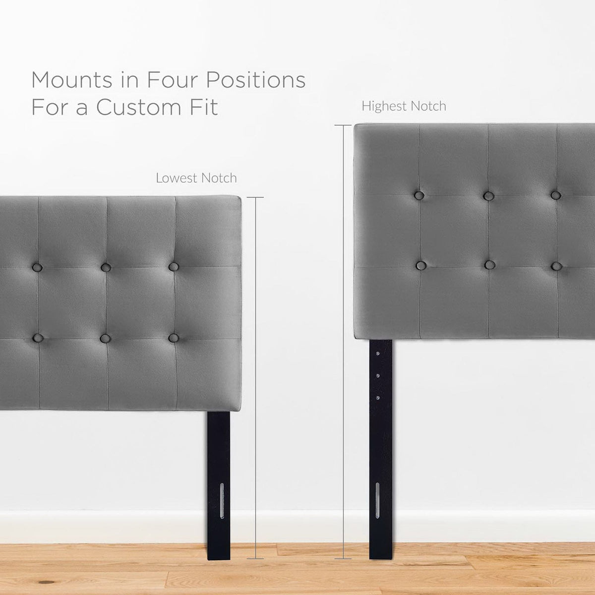 Emily Biscuit Tufted Performance Velvet Twin Headboard, photo 27 of 42