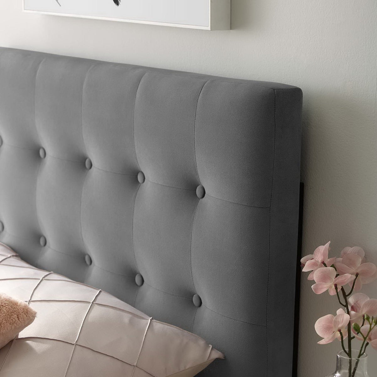 Emily Biscuit Tufted Performance Velvet Twin Headboard, photo 11 of 42