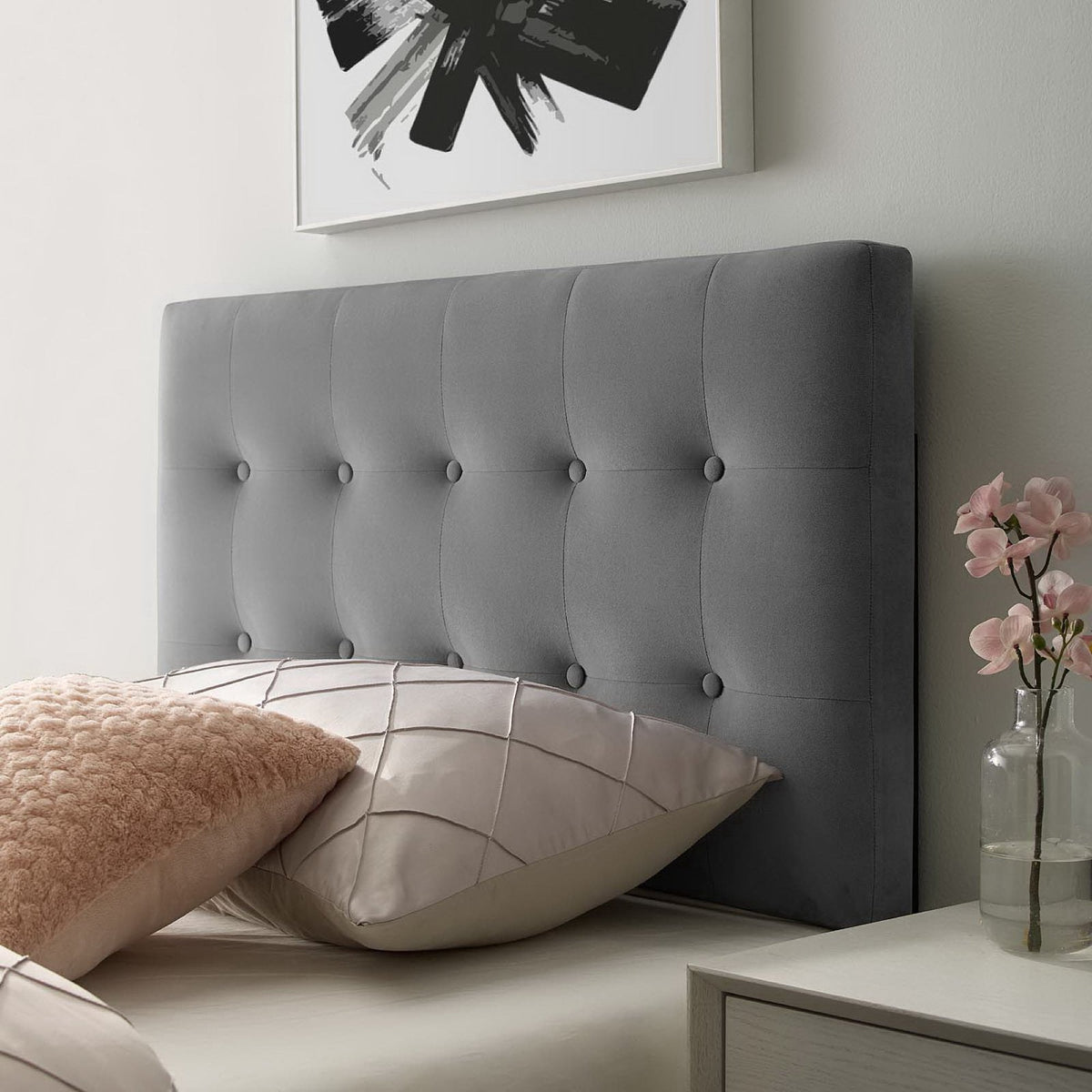 Emily Biscuit Tufted Performance Velvet Twin Headboard, photo 15 of 42