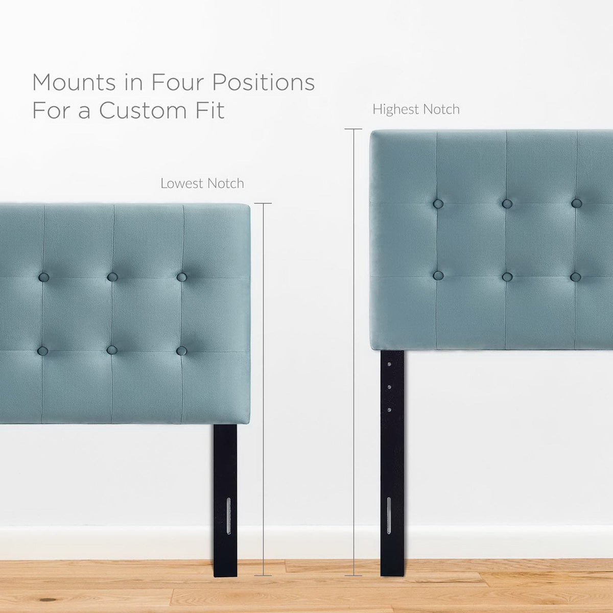 Emily Biscuit Tufted Performance Velvet Twin Headboard, photo 26 of 42