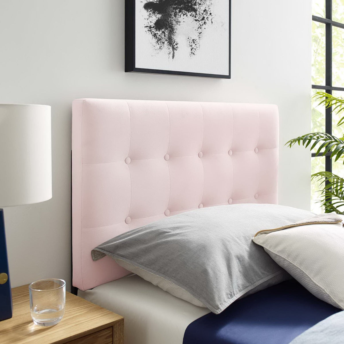 Emily Biscuit Tufted Performance Velvet Twin Headboard, photo 12 of 42
