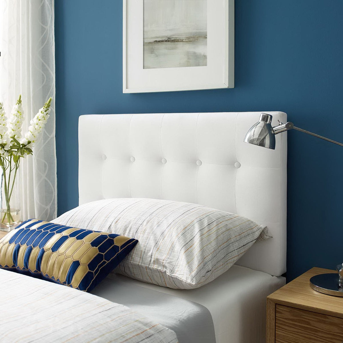 Emily Biscuit Tufted Performance Velvet Twin Headboard, photo 6 of 42