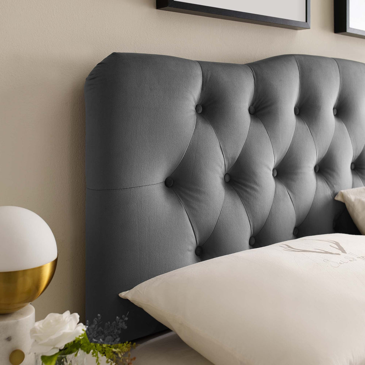 Annabel Diamond Tufted Performance Velvet Queen Headboard, photo 11 of 35