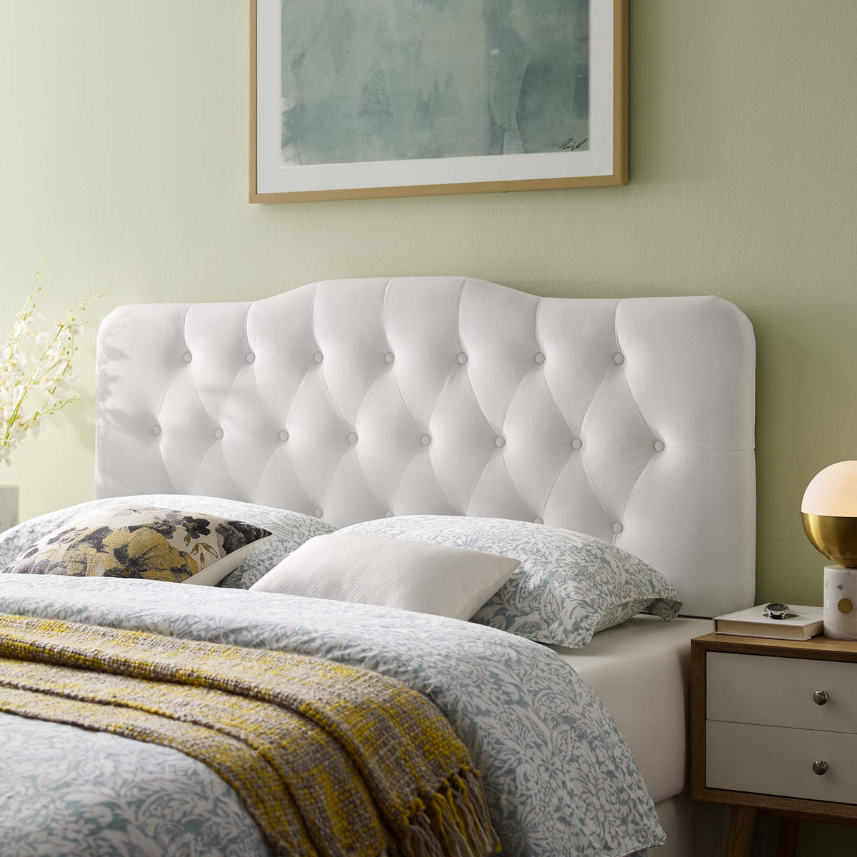 Annabel Diamond Tufted Performance Velvet Queen Headboard, photo 6 of 35