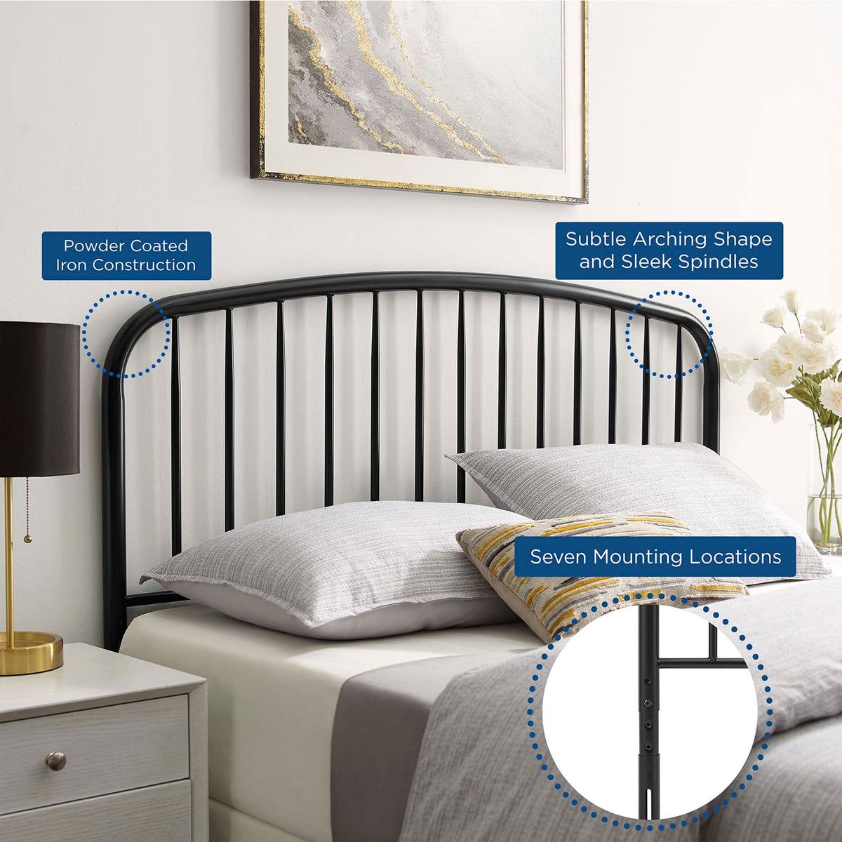 Nova Metal Queen Headboard by Modway, photo 5 of 6