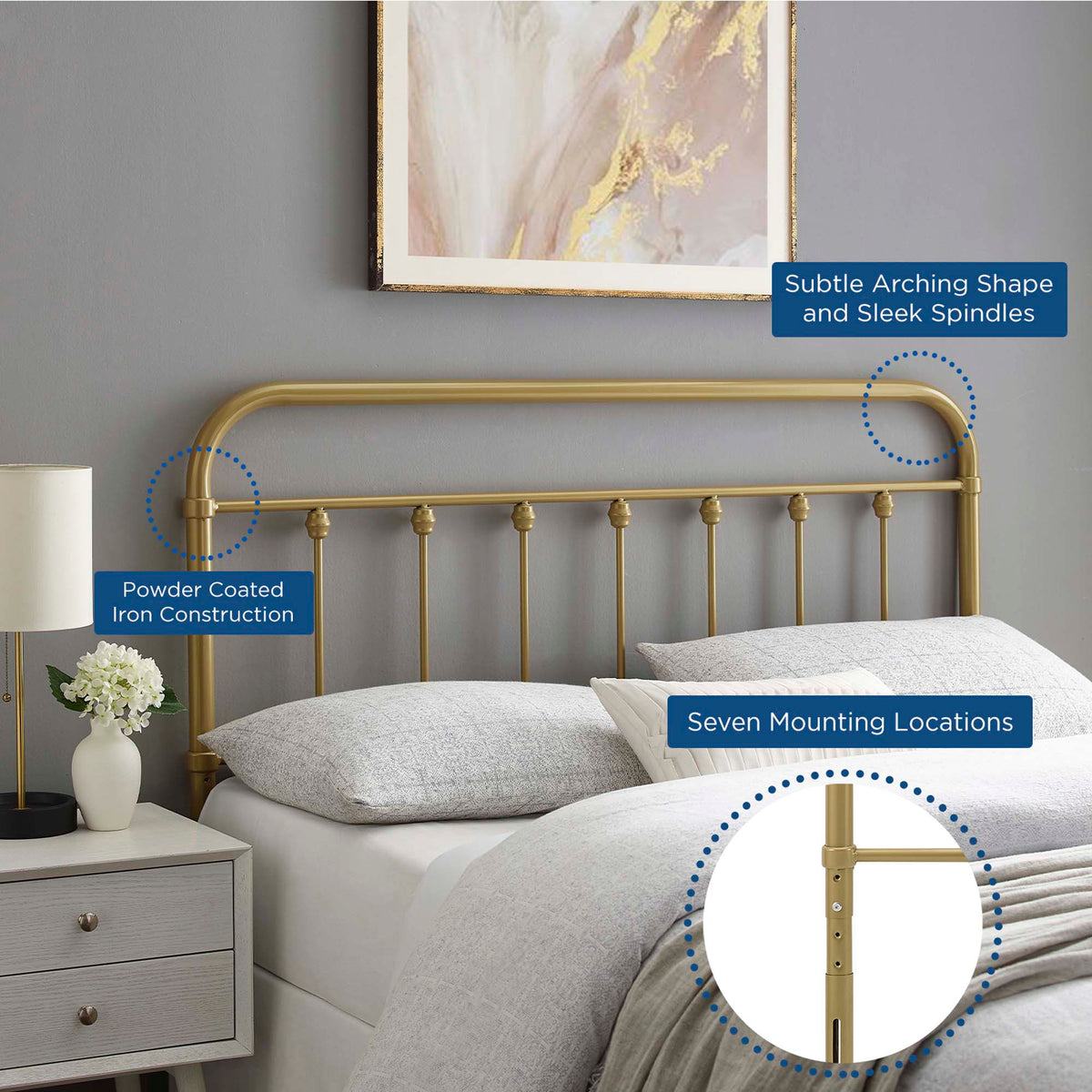Sage Metal Twin Headboard by Modway, photo 7 of 25