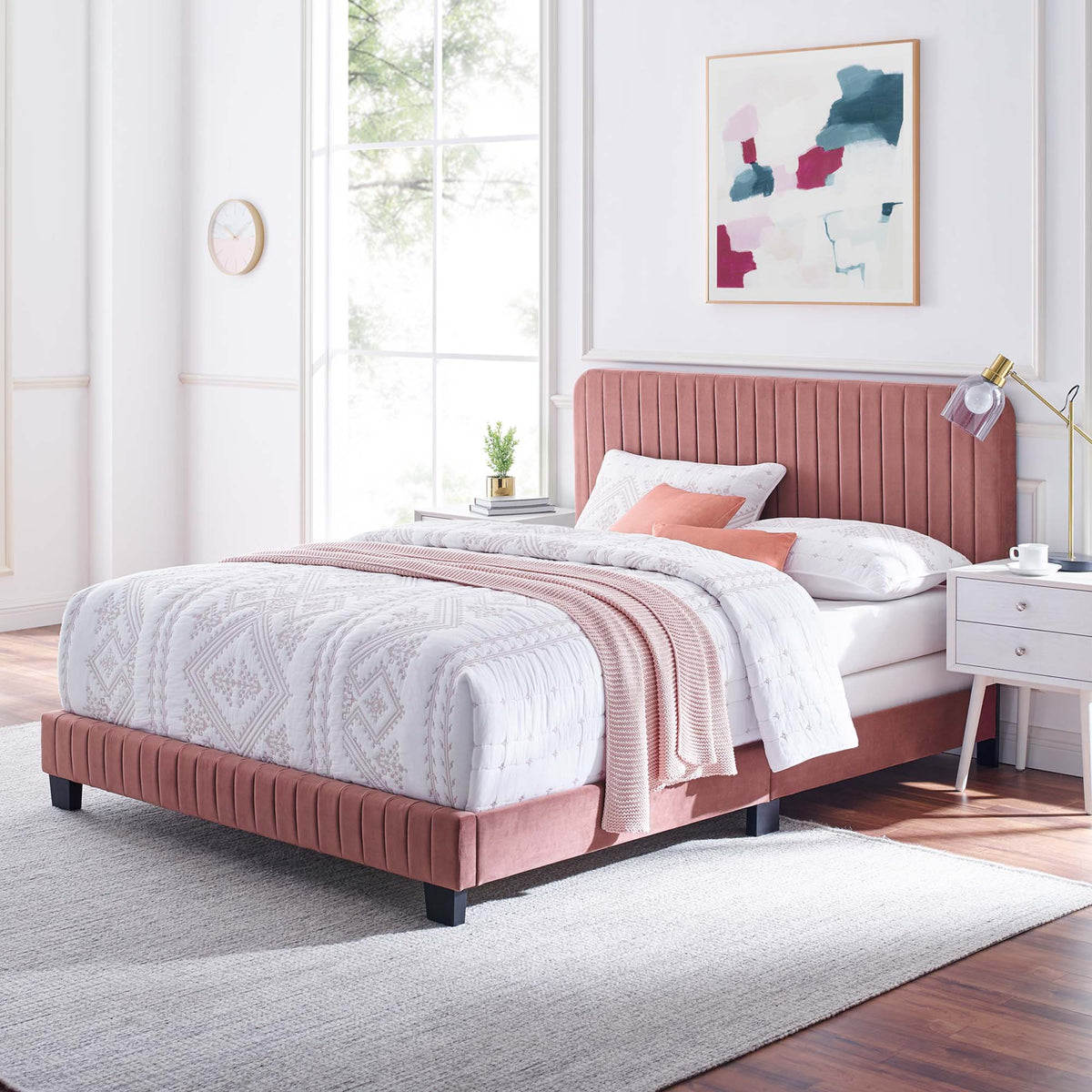 Celine Channel Tufted Performance Velvet Queen Bed by Modway, photo 11 of 21