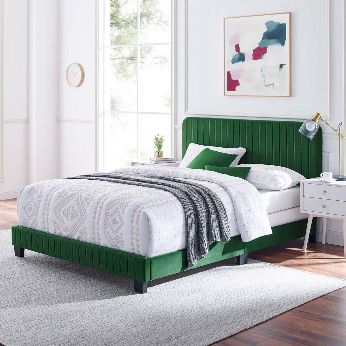 Celine Channel Tufted Performance Velvet Queen Bed by Modway, photo 10 of 21