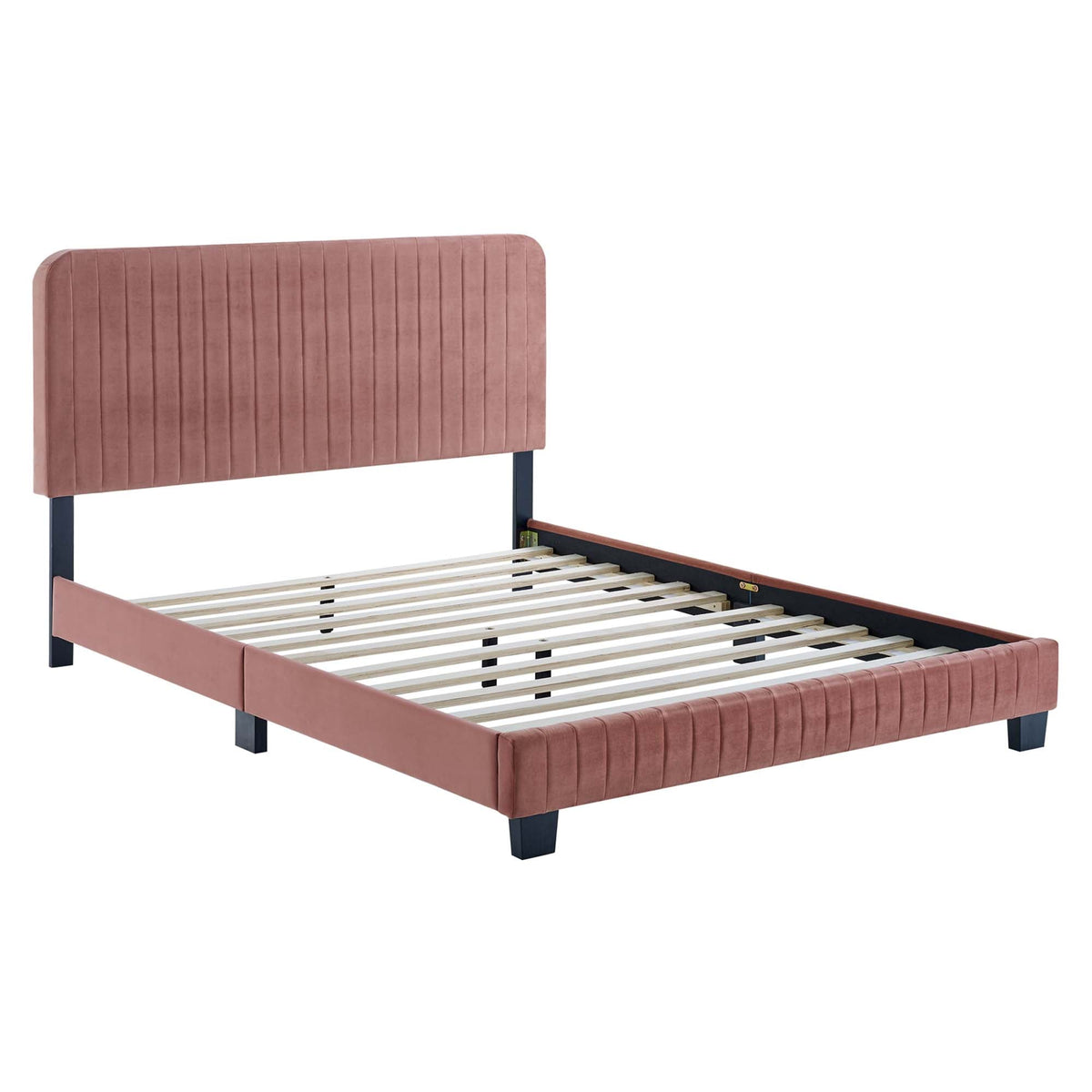 Celine Channel Tufted Performance Velvet Platform Bed by Modway, photo 34 of 35