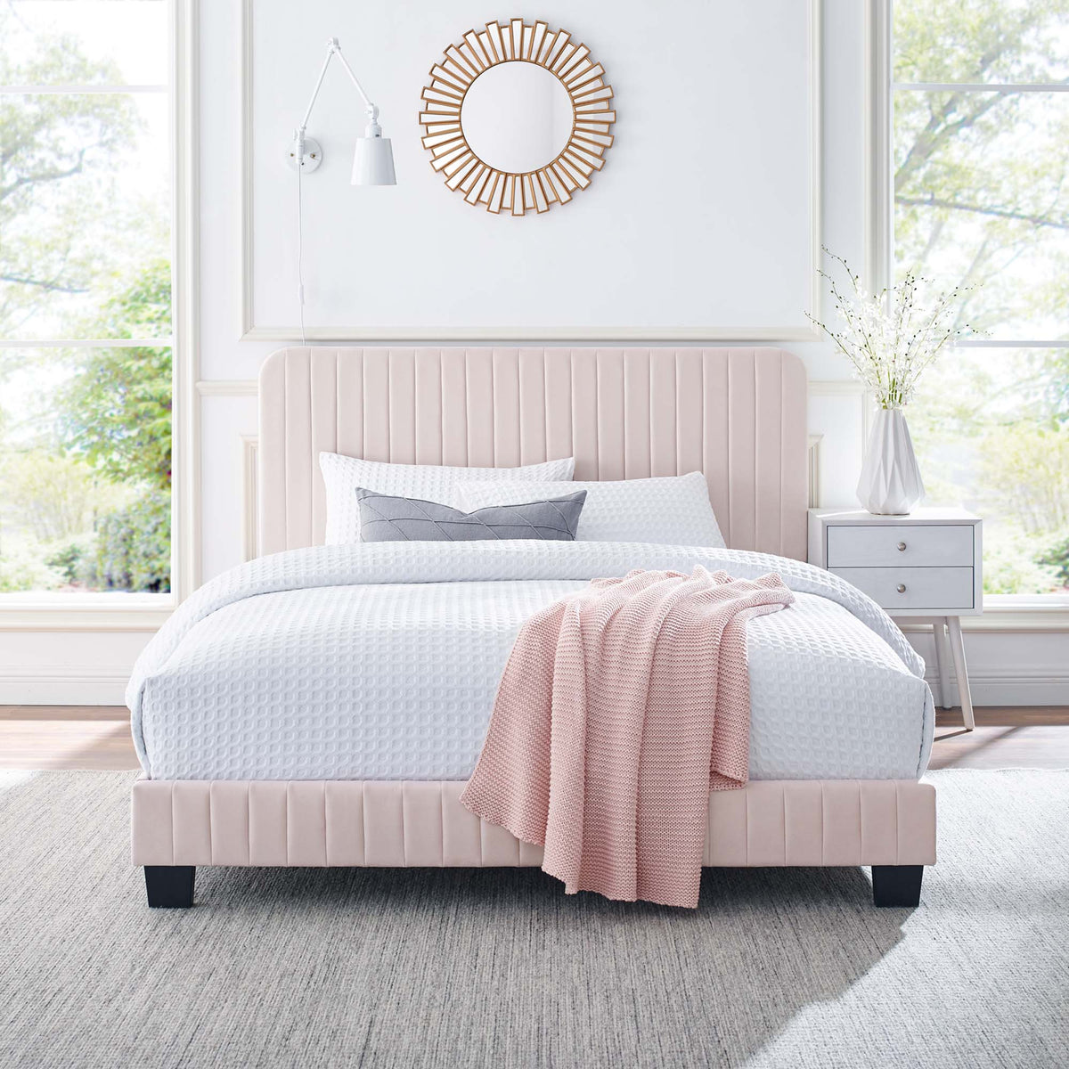 Celine Channel Tufted Performance Velvet Platform Bed by Modway, photo 6 of 35