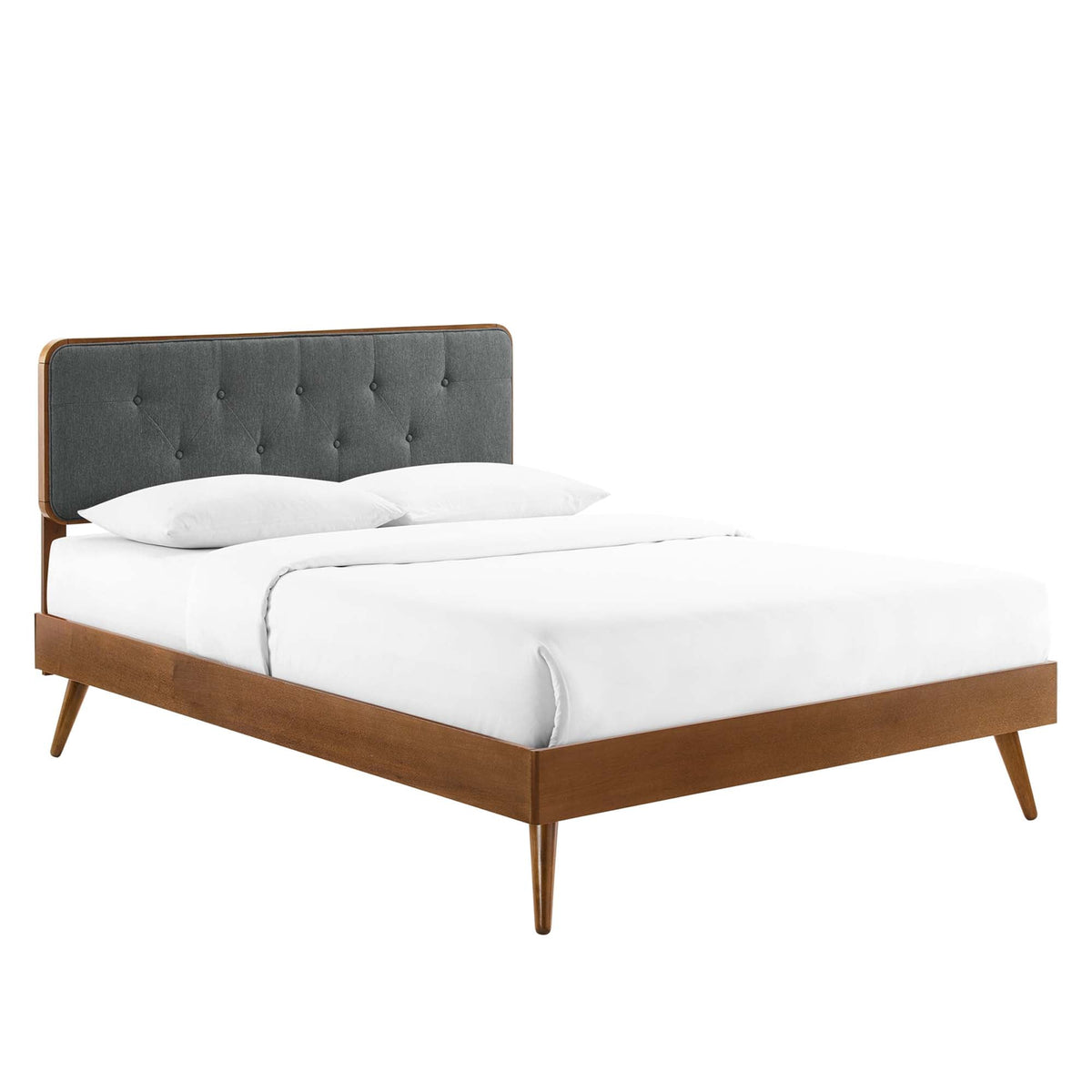 Bridgette Wood Platform Bed With Splayed Legs, photo 15 of 35