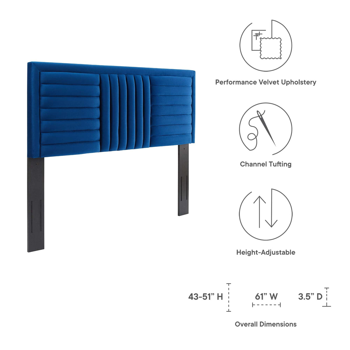 Believe Channel Tufted Performance Velvet Headboard by Modway, photo 13 of 21