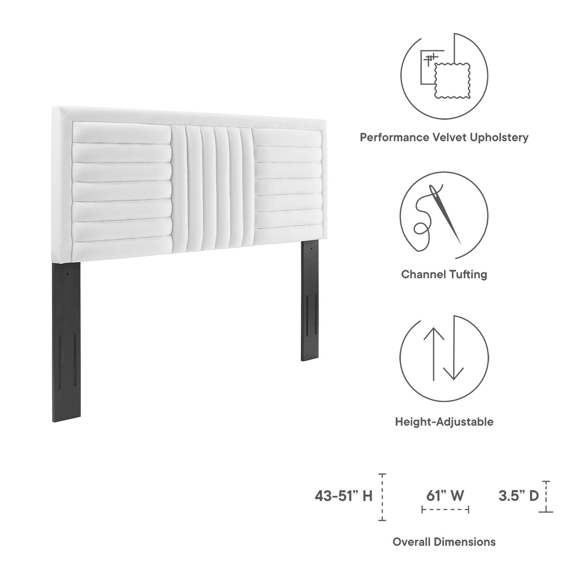 Believe Channel Tufted Performance Velvet Headboard by Modway, photo 2 of 21