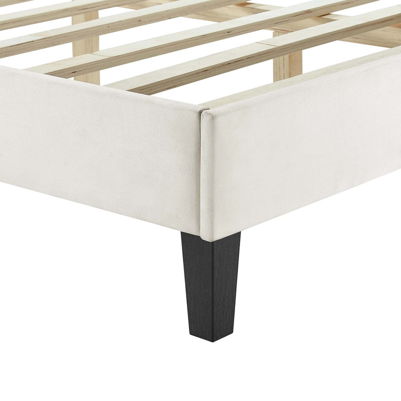 Zahra Channel Tufted Performance Velvet Twin Platform Bed by Modway, photo 6 of 7