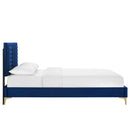 Sofia Channel Tufted Performance Velvet Full Platform Bed by HouseOfZazla