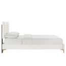 Sofia Channel Tufted Performance Velvet Full Platform Bed by HouseOfZazla