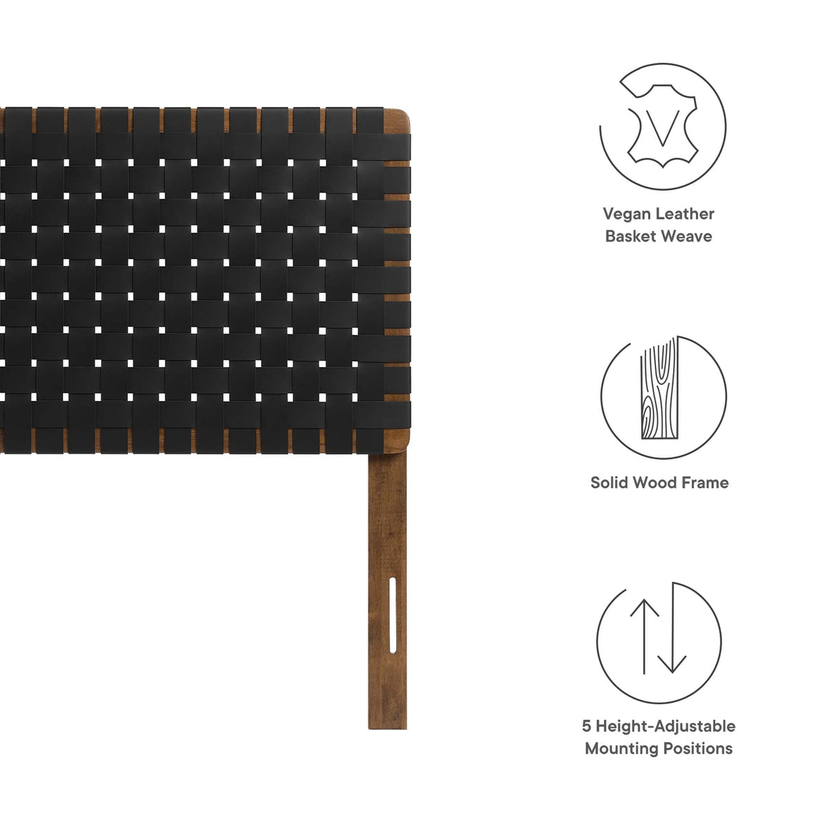 Sparta Weave Vegan Leather Twin Headboard, photo 23 of 28