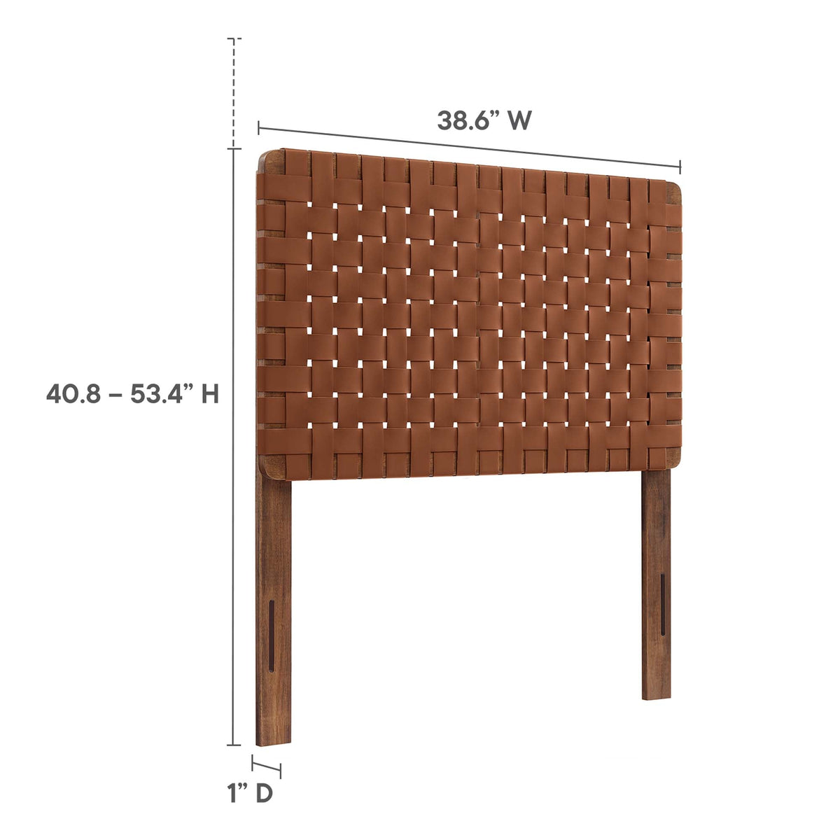 Sparta Weave Vegan Leather Twin Headboard, photo 3 of 28