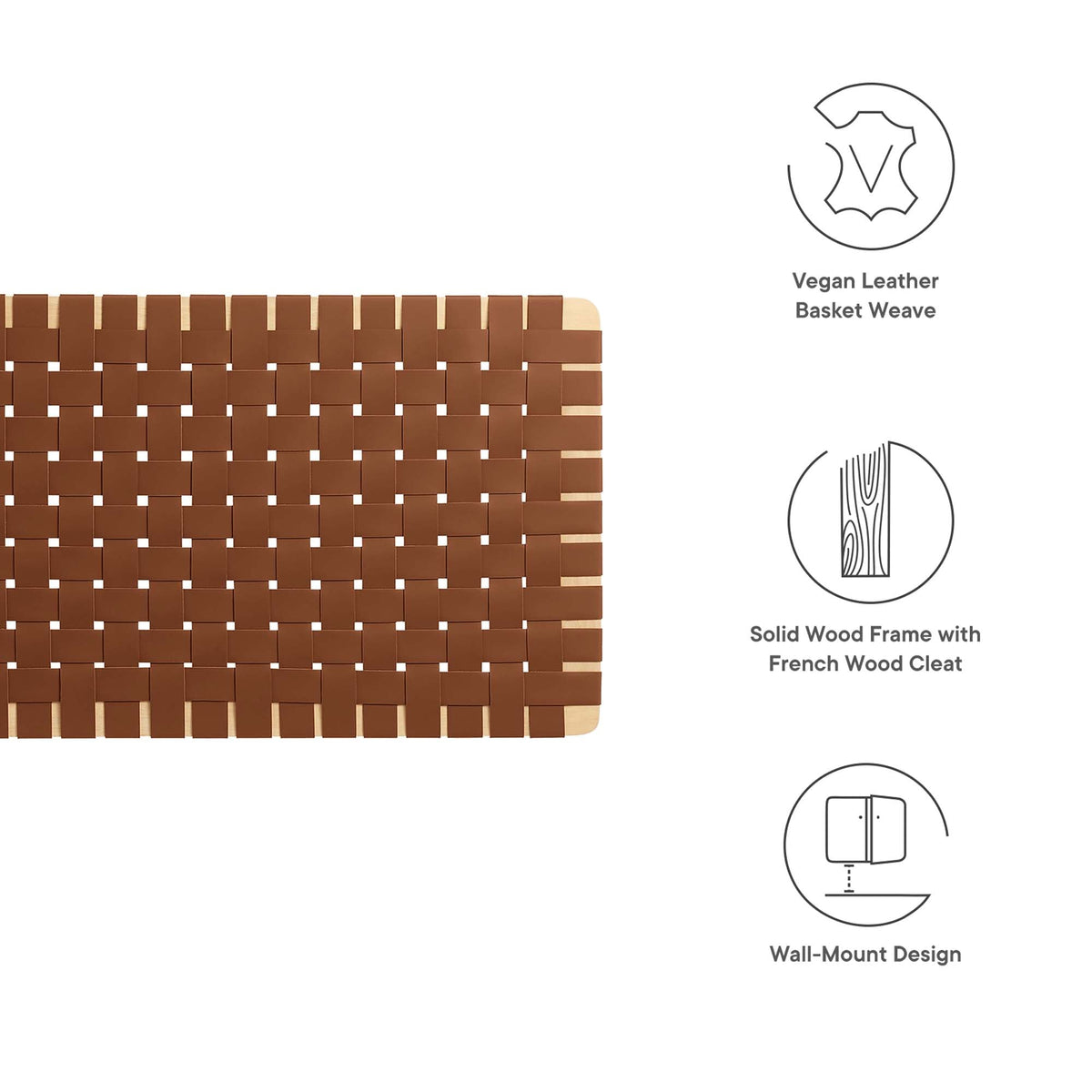 Sparta Weave Vegan Leather Full Headboard by Modway, photo 24 of 28