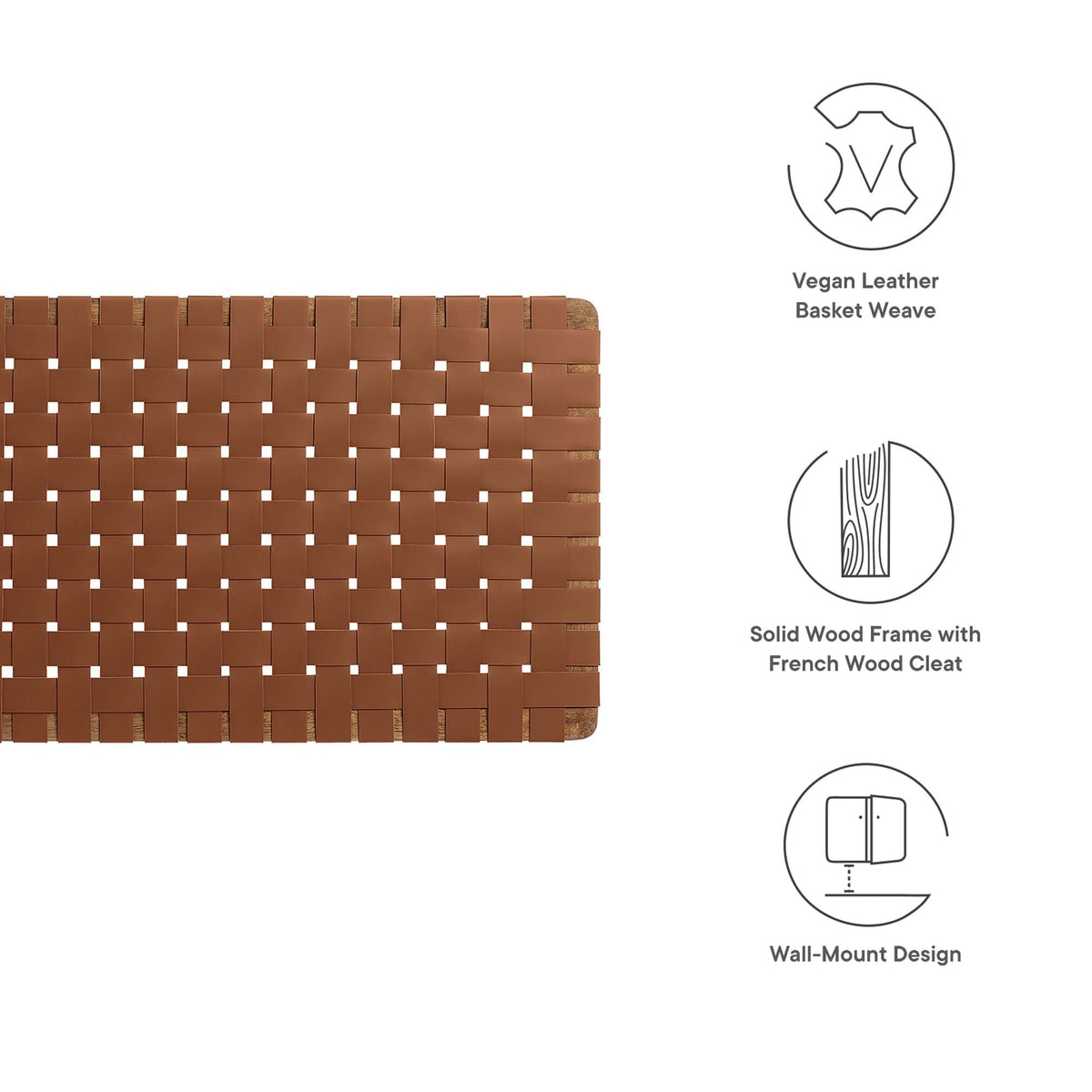 Sparta Weave Vegan Leather Full Headboard by Modway, photo 2 of 28