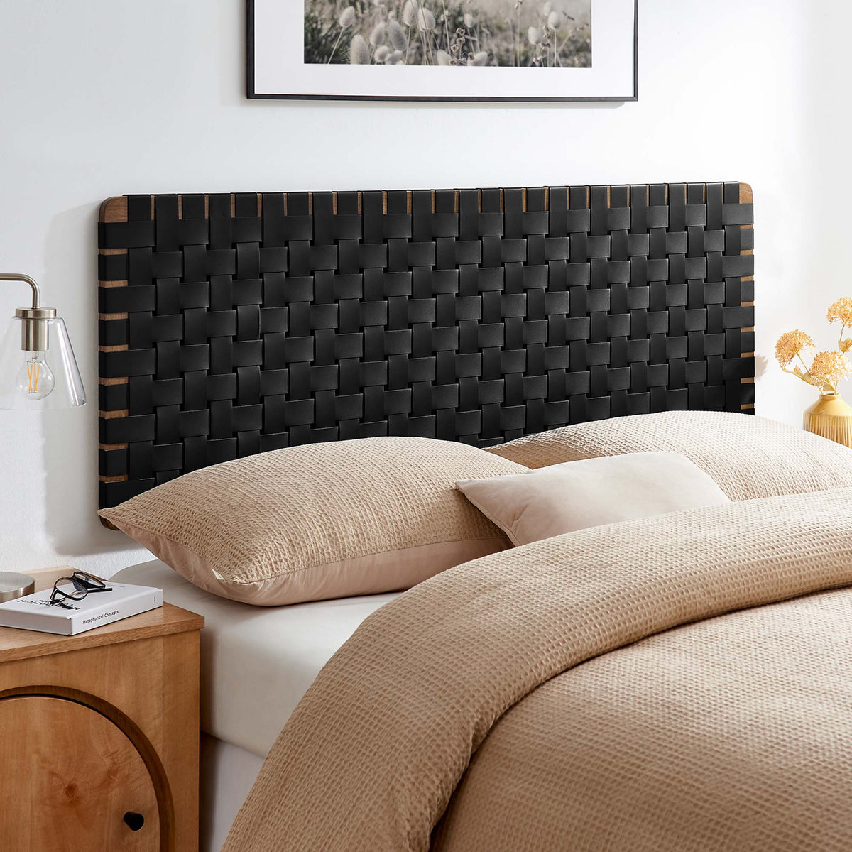 Sparta Vegan Leather Weave Queen Headboard by Modway, photo 11 of 28